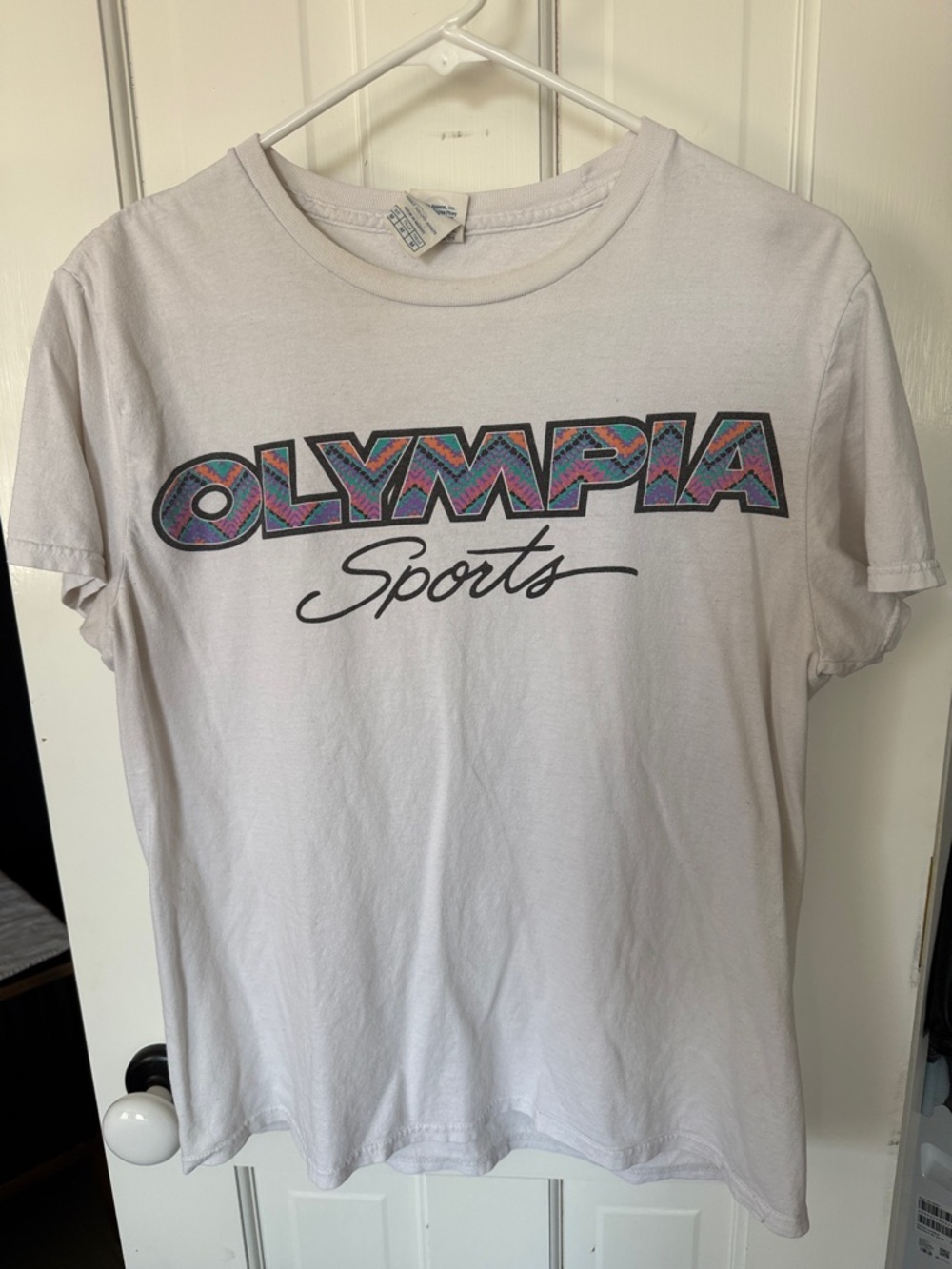 Vintage Delta-Soft Olympia Sports White Graphic Tee